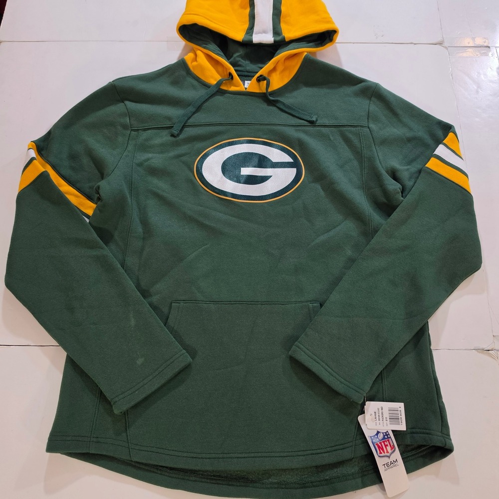 NFL Team Apparel Green Bay Packers Hoodie Mens Large Green Yellow NWT 5001851